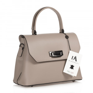 Geanta dama din piele naturala DiAmanti Cesara Rose Taupe